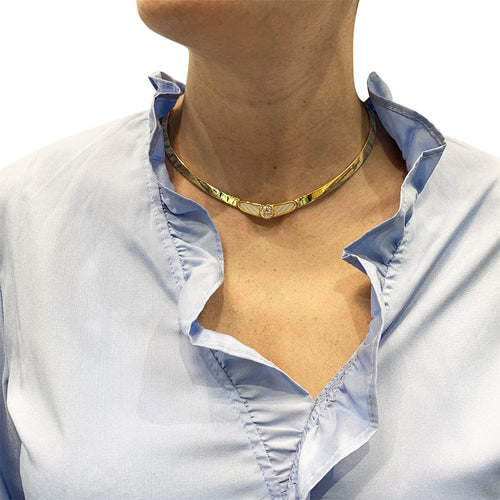 Collier Collier Mauboussin, "Nadia", or jaune, nacre, diamant 1.42 cts. 58 Facettes 30501