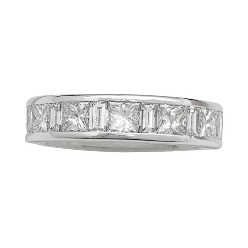 Bague 50 Alliance demi-tour diamants en or blanc. 58 Facettes 29811