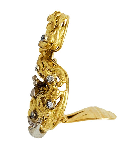 Boucles d'oreilles Boucles d'oreilles Zolotas "Poissons" en or jaune, platine et diamants. 58 Facettes 30398