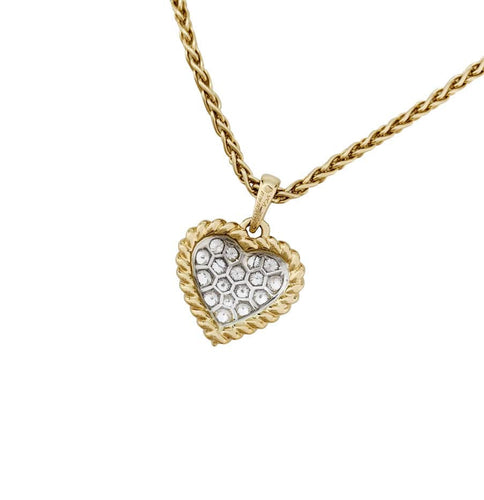 Pendentif Pendentif et chaîne Van Cleef & Arpels "Coeur" en or jaune, platine et diamants. 58 Facettes 29357