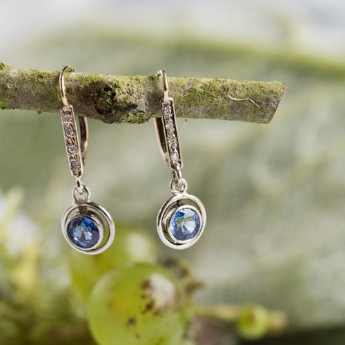 Boucles d'oreilles Boucles d'oreilles anciennes saphirs et diamants 58 Facettes 20-397