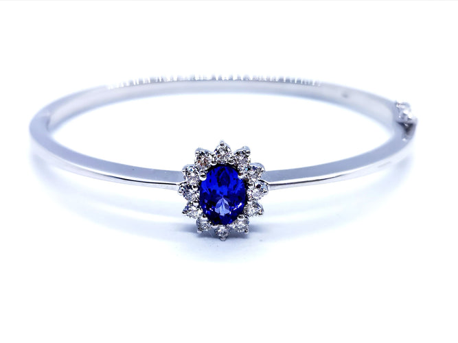 Bracelet Bracelet Or blanc Tanzanite 58 Facettes 997179CN