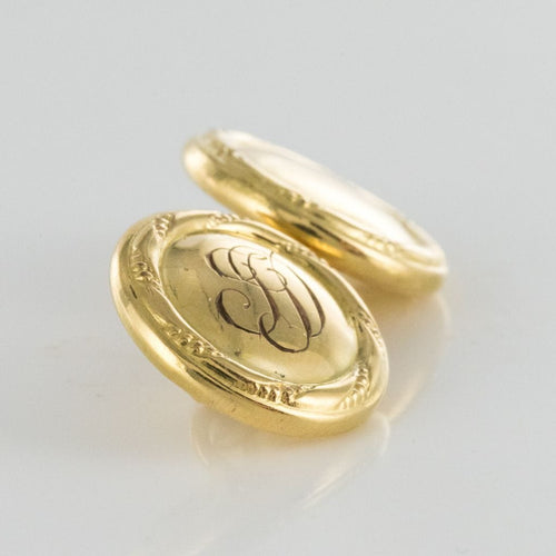 Boutons de manchette Boutons de manchettes ronds en or 58 Facettes 19-233