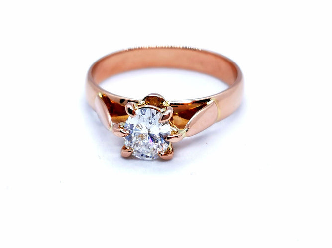 Bague 54 Bague Solitaire Or rose Diamant 58 Facettes 997149CN