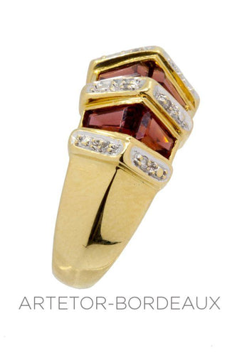 Bague 53 Bague moderne grenats et diamants 58 Facettes 34111