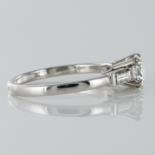 Bague 54 Solitaire diamant et diamants baguette 58 Facettes 16-060-54