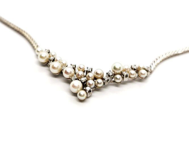 Collier Collier Vintage Or blanc Diamant 58 Facettes 1142144CN