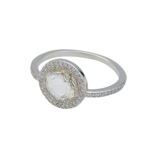 Bague 51 Solitaire Lorenz Bäumer "Aimer pour vivre" en or blanc et diamants. 58 Facettes 30477
