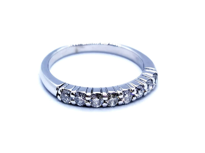 Bague 54 Bague Demie alliance Or blanc Diamant 58 Facettes 978866CN