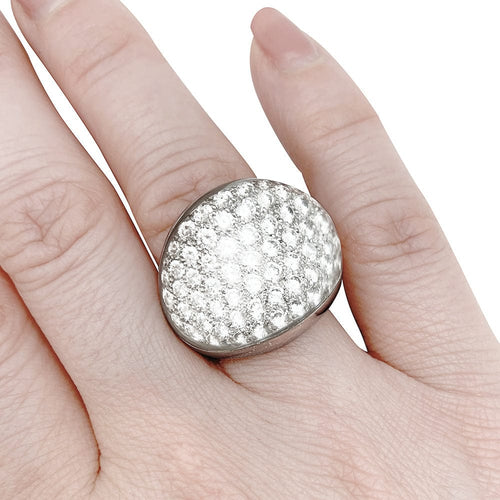 Bague 54 Bague Cartier "Myst" en or blanc, cristal de roche et diamants. 58 Facettes 30405