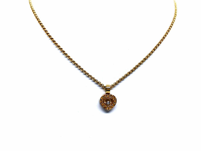 Collier Chopard Collier Coeur Happy diamonds Or jaune Diamant 58 Facettes 1050180CN