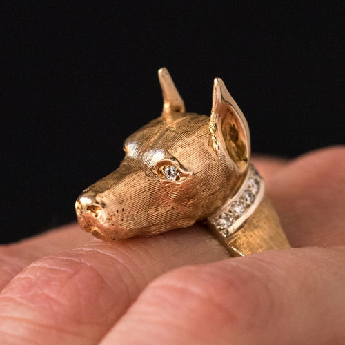 Bague 55 Bague chien et son collier diamants 58 Facettes 19-075-55