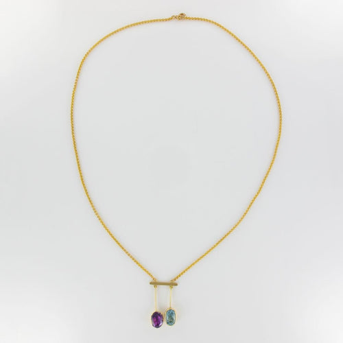 Collier Collier ancien négligé topaze et améthyste 58 Facettes 17-061