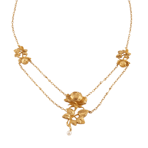 Collier Collier draperie aux roses, XIXéme 58 Facettes
