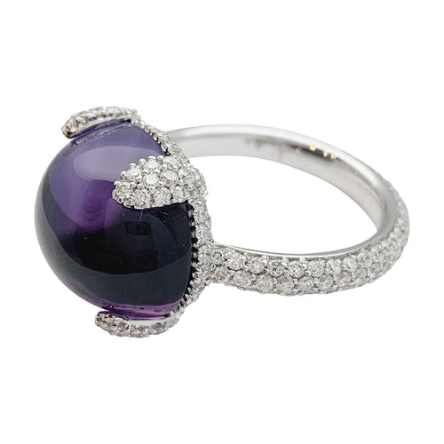 Bague 54 Bague Pomellato, "Caramelle", or blanc, diamants et améthyste. 58 Facettes 30172