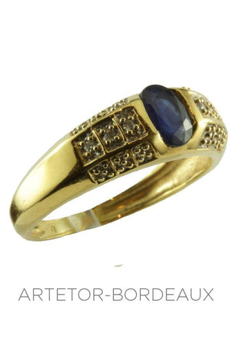 Bague 53 Bague saphir et diamants 58 Facettes 6101