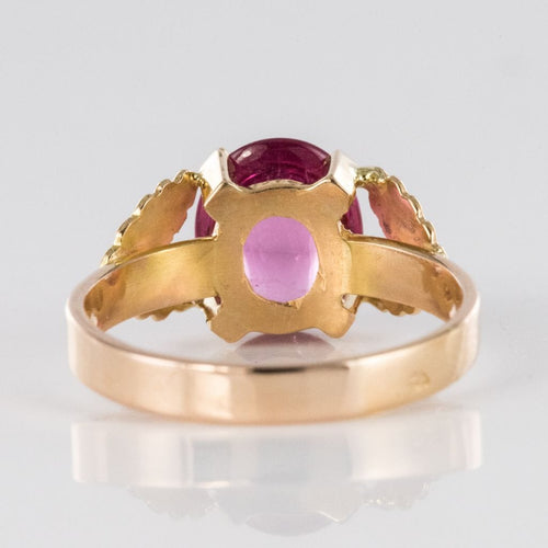 Bague 52 Bague tourmaline et feuilles d'or 58 Facettes 17-058B-52