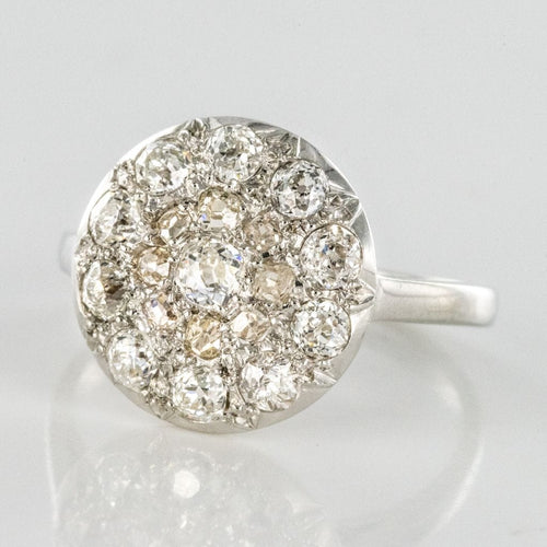 Bague 52 Bague ronde plate diamants taille ancienne 58 Facettes 19-289-55
