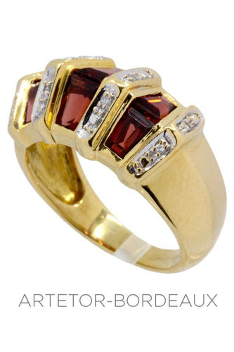 Bague 53 Bague moderne grenats et diamants 58 Facettes 34111
