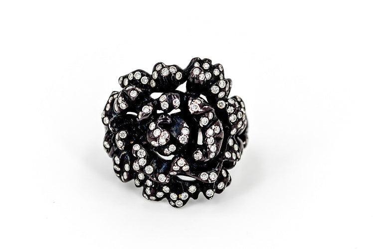 Bague 51 Repossi Bague Nérée Or noir Diamant 58 Facettes 00038GD