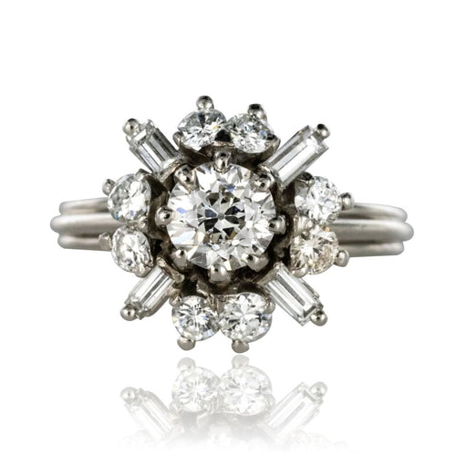 Bague 49 Bague diamants brillants et diamants baguettes 58 Facettes 19-245-49