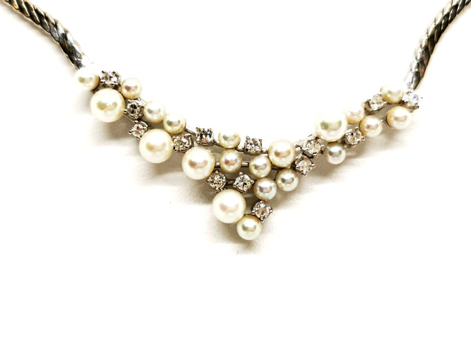 Collier Collier Vintage Or blanc Diamant 58 Facettes 1142144CN