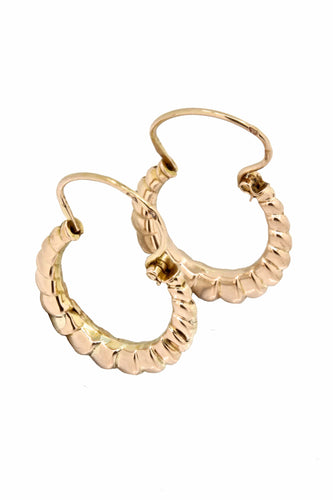 Boucles d'oreilles Créoles anciennes or rose 58 Facettes