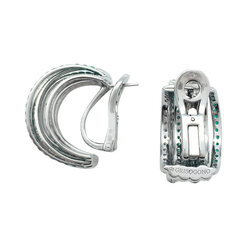 Boucles d'oreilles Boucles d'oreilles De Grisogono, modèle "Allegra", émeraudes et diamants. 58 Facettes 28233