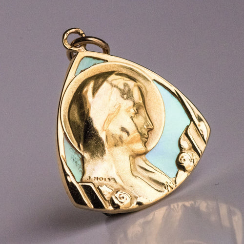 Pendentif Médaille vierge or et nacre 58 Facettes CVP14