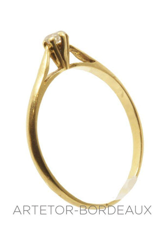 Bague 52 Solitaire moderne 0.10 carat 58 Facettes 19651