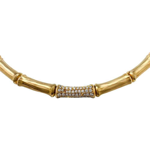 Collier Collier Cartier, "Bamboo", en or jaune et diamants. 58 Facettes 29537