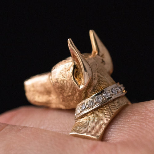 Bague 55 Bague chien et son collier diamants 58 Facettes 19-075-55