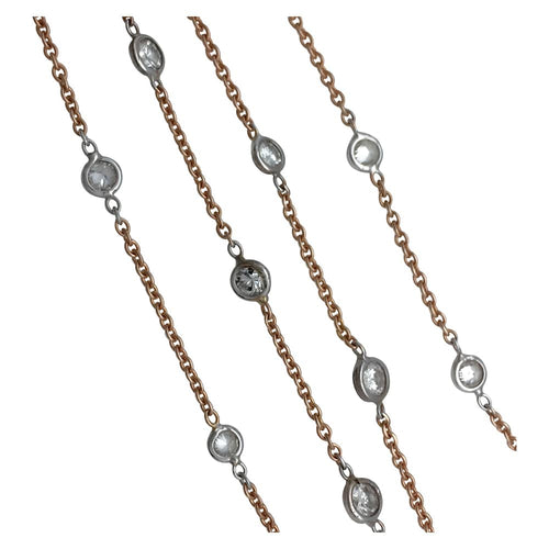 Collier Collier gouttière en or rose et blanc, diamants. 58 Facettes 27764