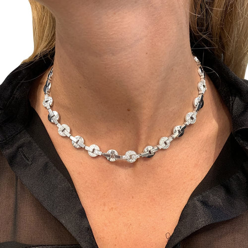Collier Collier Cartier modèle "Himalia" en or blanc, diamants. 58 Facettes 29326