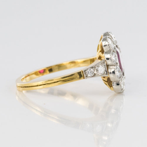 Bague 55 Bague rubis entourage diamants 58 Facettes CQ596-51