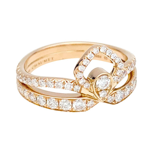 Bague 55 Bague Chaumet "Joséphine - Eclat Floral" en or rose, diamants. 58 Facettes 29648-1