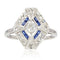 Bague 55 Bague art déco diamants saphirs hexagonale 58 Facettes 20-577-55