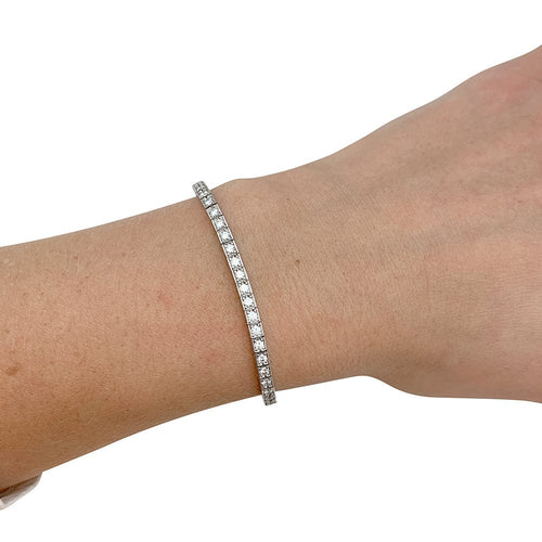 Bracelet Bracelet Cartier "Lanière" serti de diamants en or blanc. 58 Facettes 30012