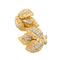 Boucles d'oreilles Boucles d'oreilles feuillages 2 ors et diamants. 58 Facettes 29740