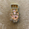 Clip Clip or jaune corail, diamant et cabochon saphir 58 Facettes CEY22