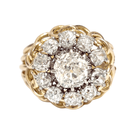 Bague 55 Bague Rétro Or jaune Diamants 58 Facettes 1-1074/1