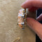 Clip Clip or jaune corail, diamant et cabochon saphir 58 Facettes CEY22