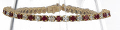 Bracelet Bracelet rivière - Or jaune diamants et rubis 58 Facettes 1