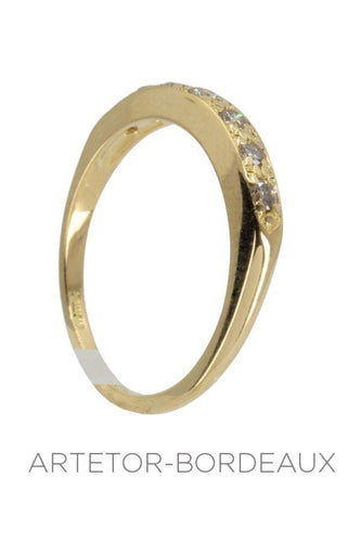 Bague 55 Demi alliance diamants 58 Facettes 35811