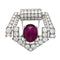 Broche Broche Cartier Art Déco en platine diamants et rubis étoilé. 58 Facettes 30488