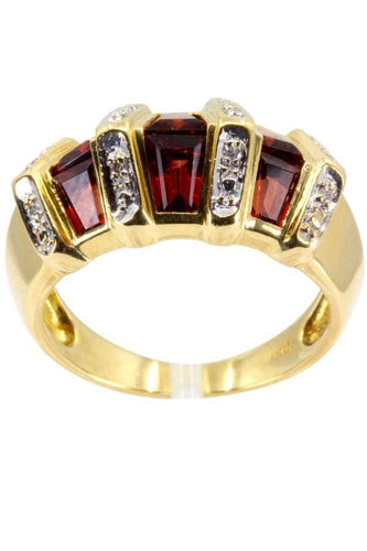 Bague 53 Bague moderne grenats et diamants 58 Facettes 34111