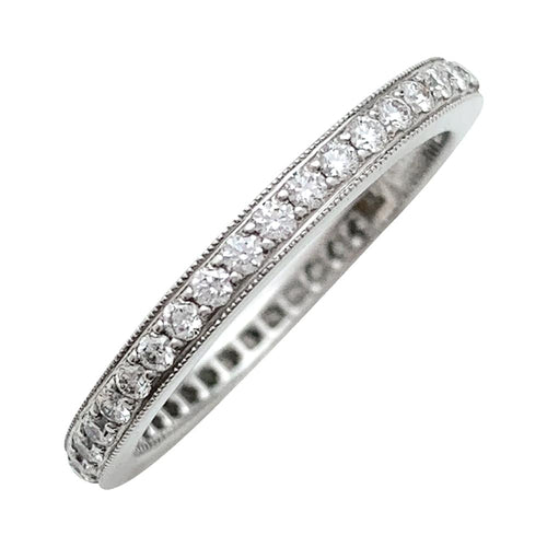 Bague 54 Alliance Tiffany, " Tiffany Legacy", platine, diamants. 58 Facettes 25436