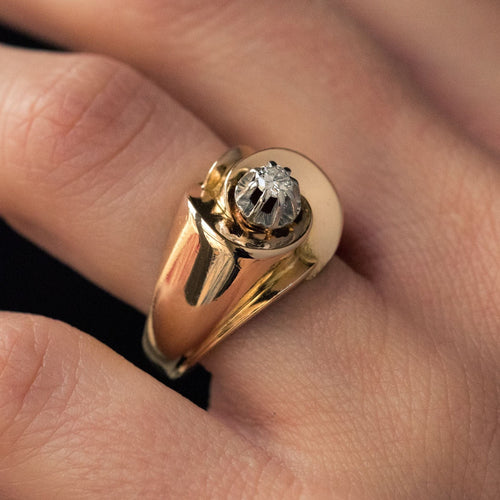 Bague 53 Bague ancienne or jaune diamant 58 Facettes 19-524-54