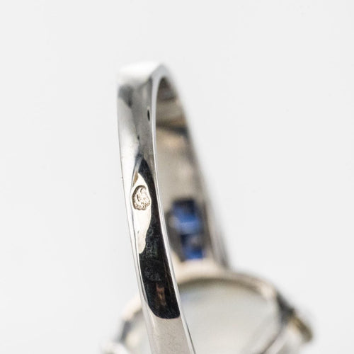 Bague 53 Bague pierre de lune et saphirs 58 Facettes 17-314-53-1