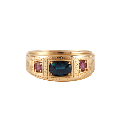 Bague 62 Bague jonc Homme Rubis Saphirs 58 Facettes